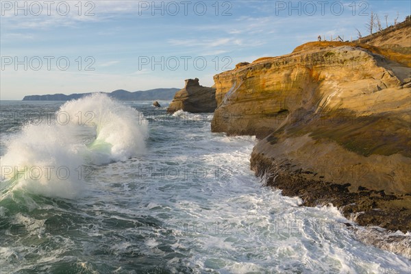 Cliffs over stormy sea