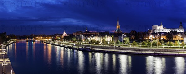 Old architecture of Szczecin at night Szczecin, West Pomeranian, Poland