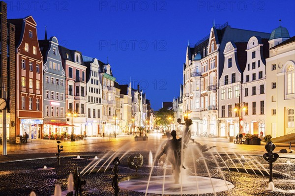 Fountain on University Square in Rostock Rostock, Mecklenburg-Vorpommern, Germany