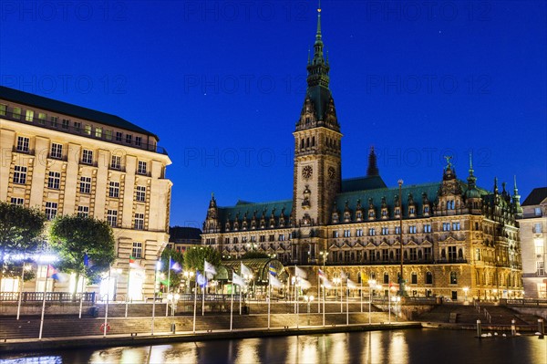 Old City Hall on Rathausmarkt in Hamburg Hamburg, Germany