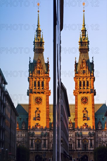 Old City Hall on Rathausmarkt in Hamburg Hamburg, Germany