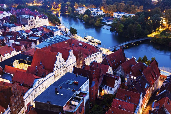 Aerial view of Lubeck Lubeck, Schleswig-Holstein, Germany