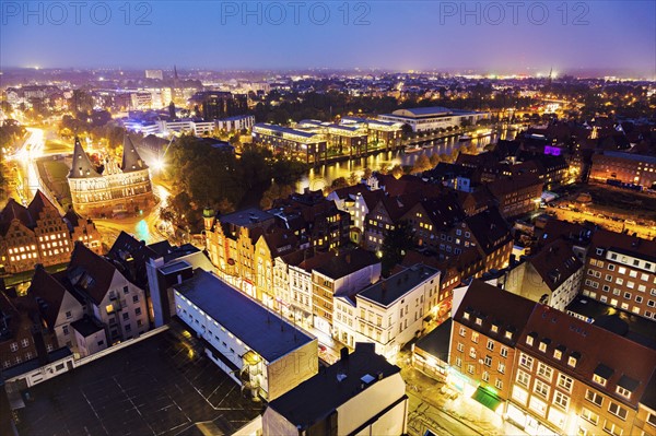 Aerial view of Lubeck Lubeck, Schleswig-Holstein, Germany