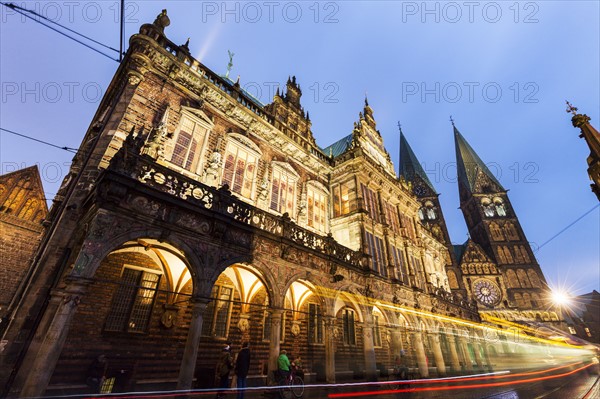 Bremen Rathaus and St Peter's Cathedral on Market Square Bremen, Germany