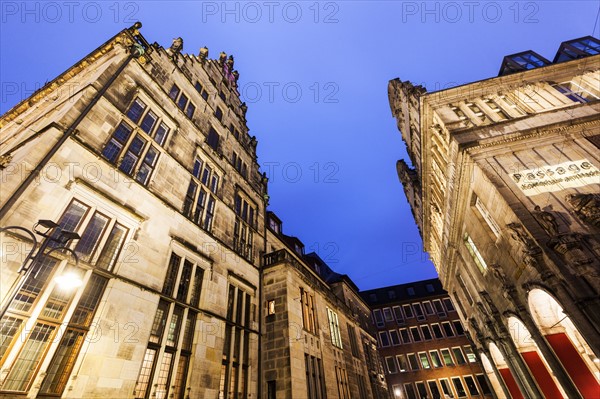 Bremen Old Town architecture at evening Bremen, Germany