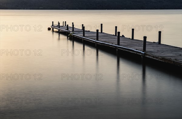 Jetty on lake George in Adirondack region