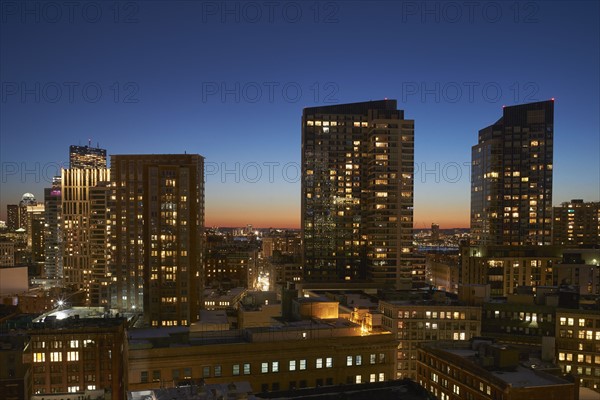 Downtown district at dusk