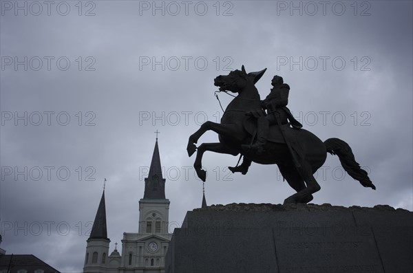 Sculpture in front of Saint Louis Cathedral