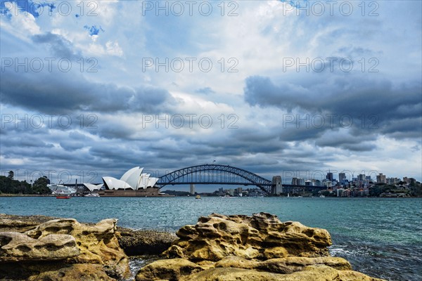 Sydney Opera House on cloudy day