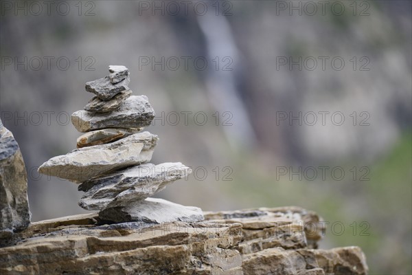 Close up of stone cairn
