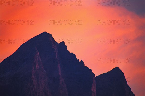 Sunset sky over mountains