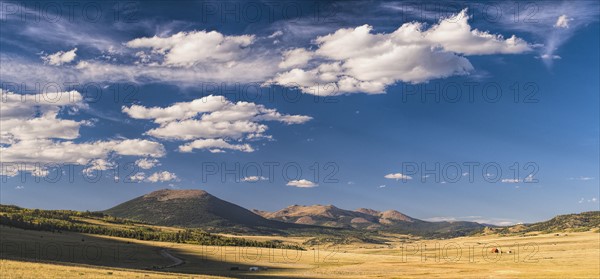 Landscape with mountains and clouds