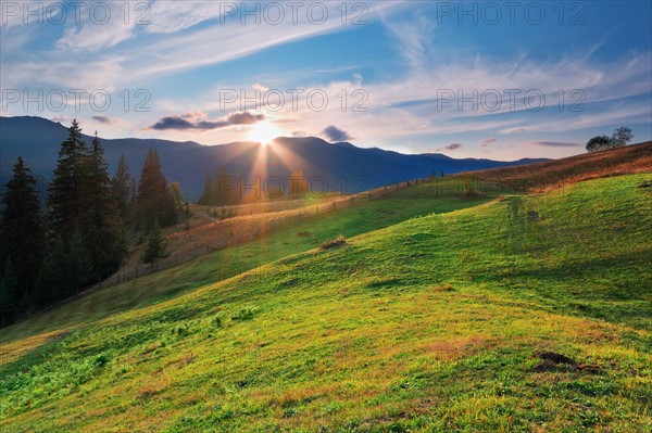 Sunset over mountains