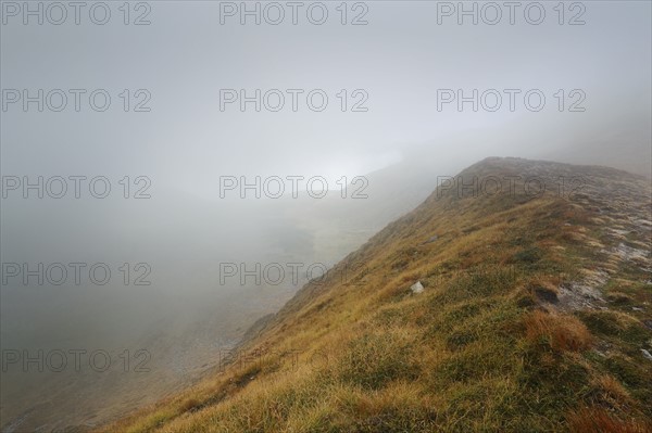 Mountains in fog