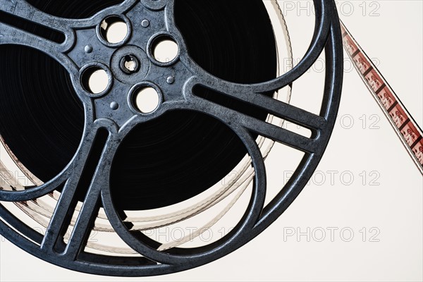 Film reel on white background.