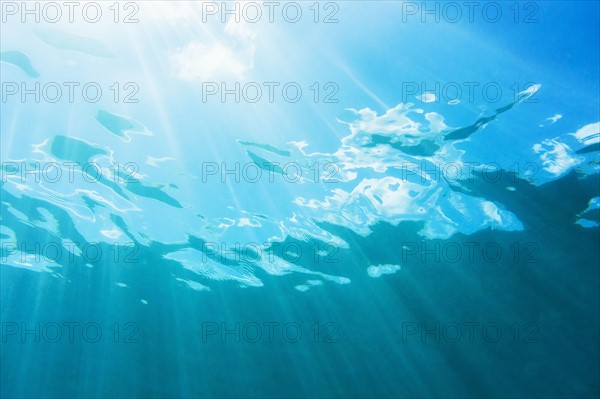 Sunbeam shining underwater