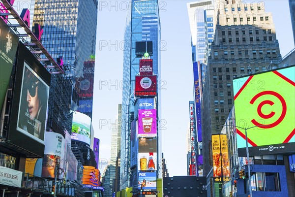 New York City, Times Square, Neon lights and ads of Times Square