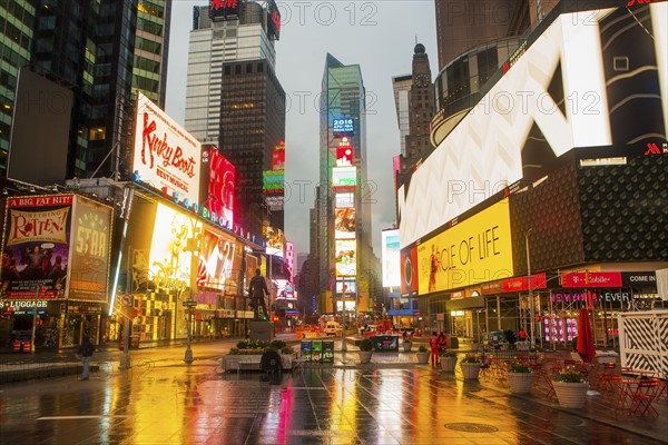 New York City, Times Square, Neon lights and ads of Times Square