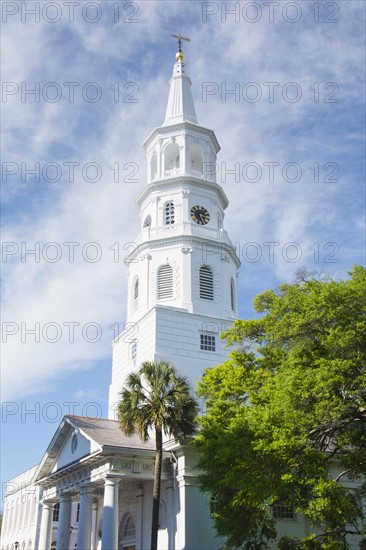 South Carolina, Charleston, Church on sunny day