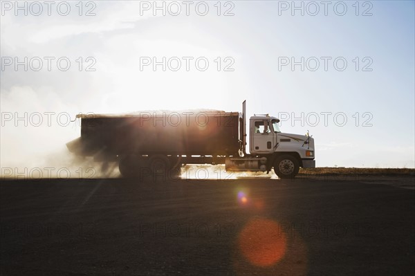 Truck at sunset