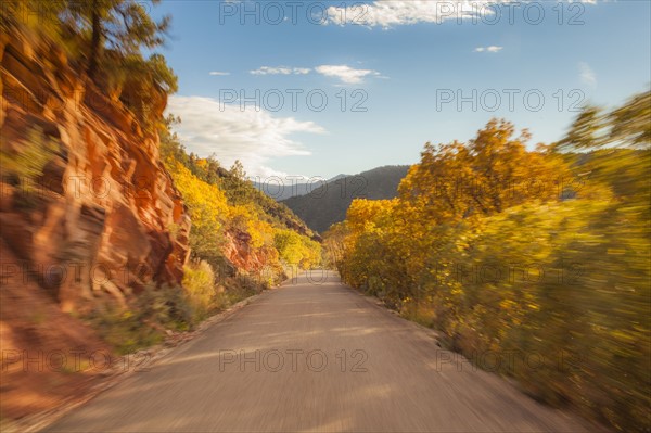 Empty country road at sunset, Colorado