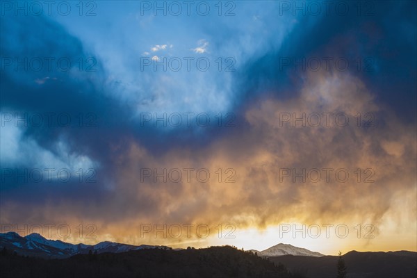 Mountain landscape at sunset