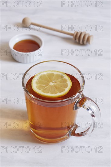 Cup of tea with lemon and honey