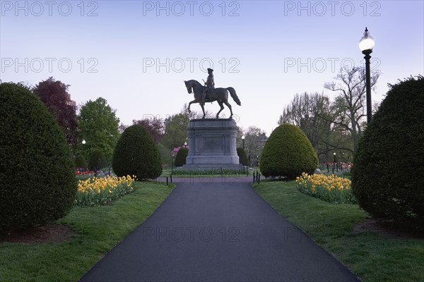 Massachusetts, Boston, Statue of George Washington in Boston Public Garden