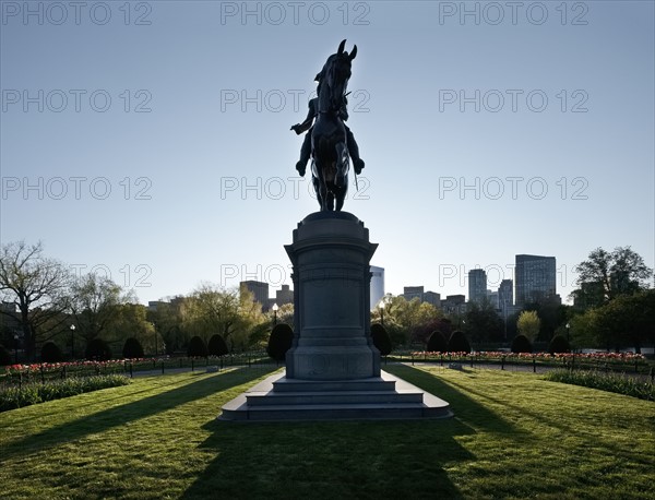 Massachusetts, Boston, Statue of George Washington in Boston Public Garden