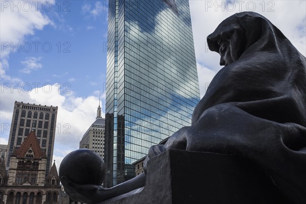 Massachusetts, Boston, Renaissance style sculpture by Boston Public Library