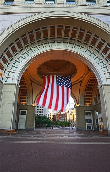 Massachusetts, Boston, Archway entrance to Rose Kennedy Greenway