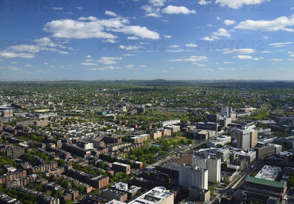 Massachusetts, Boston, Aerial view of Back Bay and South End