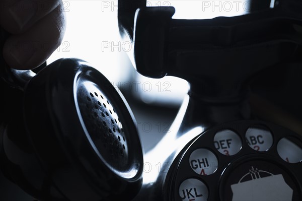 Close-up of retro styled telephone.