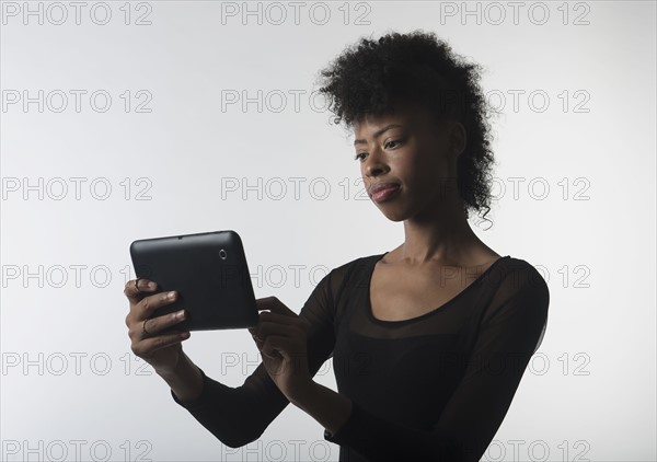 Young woman with digital tablet.