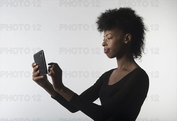 Young woman with digital tablet.