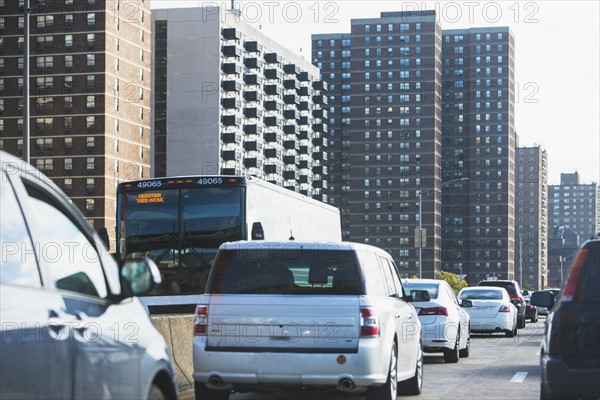 USA, New York State, New York City, Cars in traffic jam