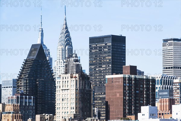 USA, New York State, New York City, Skyline with Empire State Building and Chrysler Building