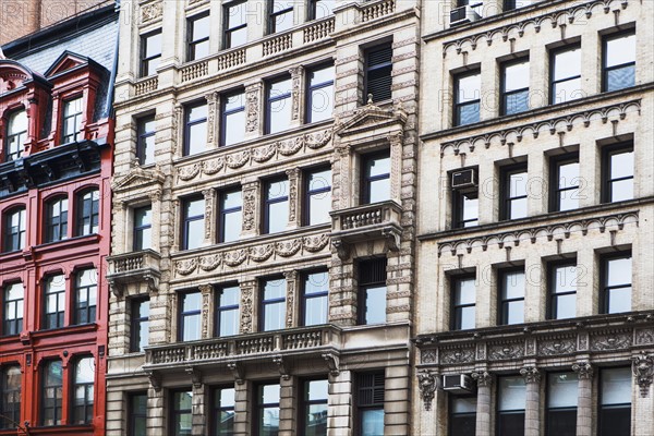 USA, New York State, New York City, Facades in city street