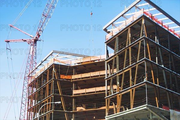 USA, New York State, New York City, Crane at construction site