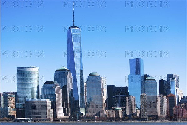 USA, New York State, New York City, Manhattan, City panorama seen across Hudson River