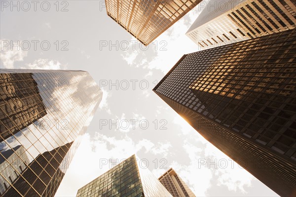 USA, New York State, New York City, Manhattan, Low angle view of office buildings