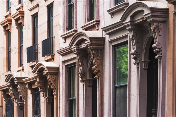 USA, New York State, New York City, Brooklyn, Facade of townhouses