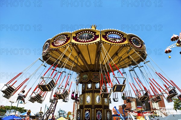 USA, New York State, New York City, Brooklyn, Carousel in amusement park