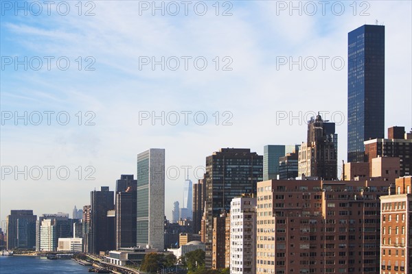 USA, New York State, New York City, Manhattan, City with cloudy sky