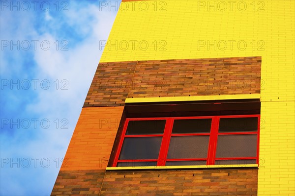 Low angle view of yellow facade