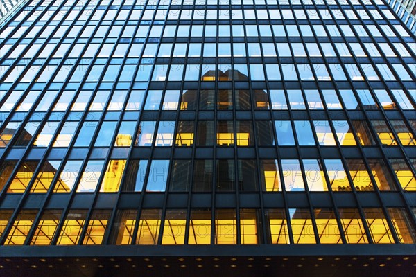 USA, New York State, New York City, Manhattan, Low angle view of office building