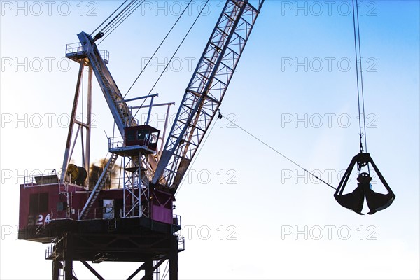 Crane against blue sky