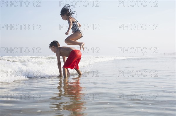 Children playing on beach