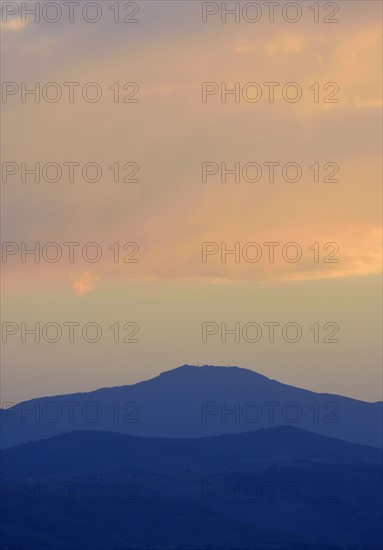 USA, Colorado, Denver, Moody sky over mountain range