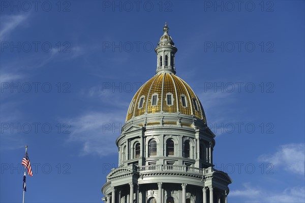 USA, Colorado, Denver, Capitol State building against blue sky